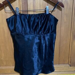 LOFT Black Satin Camisole Top